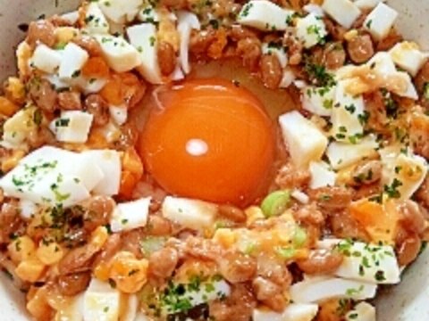 納豆の食べ方-ダブルたまご♪